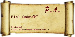Plel Ambró névjegykártya